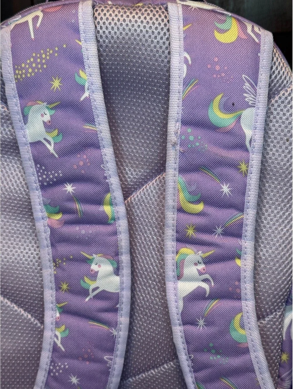 Purple Kids Backpack with Unicorn Print